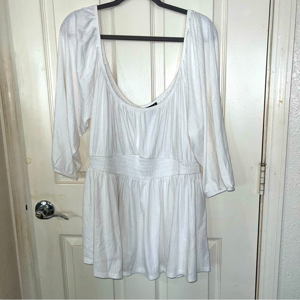 Torrid half sleeve white flowy top